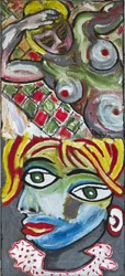RETRATO EXPRESIONISTA DESNUDO Y CUBISTA, 2012 (acrílico sobre lienzo de yute tensado sobre bastidor de madera)
