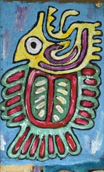 FIGURA MITOLÓGICA DE AMÉRICA LATINA, 2012 (acrílico sobre lienzo de yute tensado sobre bastidor de madera)