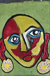 INDIGNACIÓN: TEARFUL FACE, 2012 (acrílico sobre lienzo de yute tensado sobre bastidor de madera)