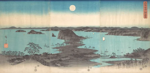 Panorama de las Ocho Vistas de Kanasawa bajo la Luna Llena