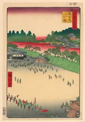 Cruce de Yatsukoji en Suji-chigai (Suji-chigai-uchi, Yatsukoji) de la Serie Cien Vistas Famosas de Edo