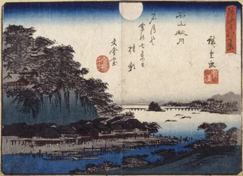 Luna de otoño sobre Ishiyama (xilografía en color)