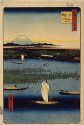 Canales de despedida en Mitsumata (xilografía en color)