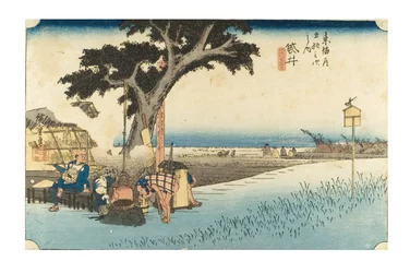 Fukuroi: Puesto de té de la serie Las cincuenta y tres estaciones del Tokaido, c.1831-1834 (xilografía sobre papel)