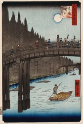 Pino de observación de la luna, Ueno, de Cien vistas de lugares famosos en Edo