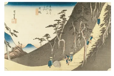 Nissaka: Paso de la montaña Sayo de la serie Las Cincuenta y Tres Estaciones del Tokaido, c.1831-1834 (xilografía sobre papel)