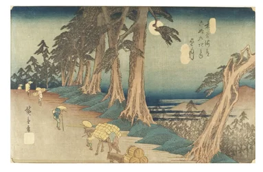 No. 26 Luz de luna (Mochizuk)i - Los pinos del camino bajo
Luna Llena, Periodo Edo