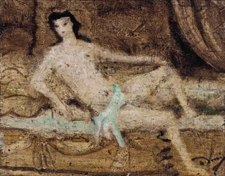 Desnudo tumbado en un sofá