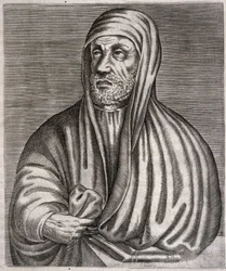 Retrato de Abu Ali al-Husain ibn Abdallah ibn Sina llamado Avicena (grabado)