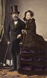 Napoleón III y la Emperatriz Eugenia por Disderi (1819-1889) - circa 1865 - Coloreado digital