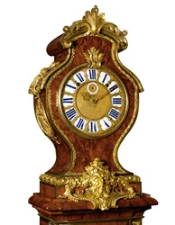 Detalle de un regulador de cuarto de hora de la Regencia, el movimiento por Thuret, c.1720