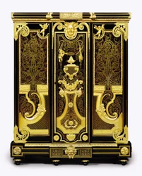 Pequeña armoire con montura de bronce dorado Luis XIV, 1700-10