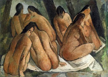 Bañistas, c.1908-09 (óleo sobre lienzo)