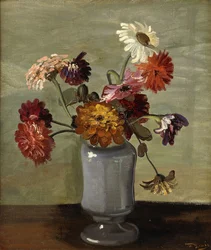 Flores en un jarrón (óleo sobre lienzo)