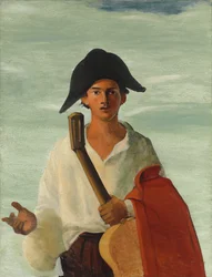 Arlequín con una guitarra en la mano, c.1930 (óleo sobre lienzo)