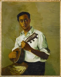El hombre negro con mandolina
