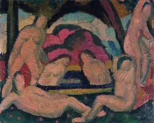 Bañistas desnudas (óleo sobre lienzo)
