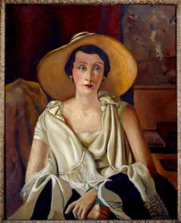 Retrato de Madame Paul Guillaume con sombrero grande