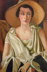 Retrato de Madame Paul Guillaume con un gran sombrero