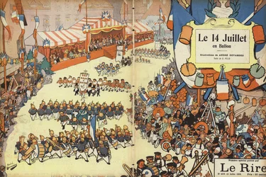 Desfile del Día de la Bastilla, ilustración para Le Rire