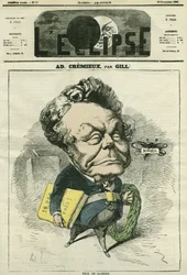 Adolphe Cremieux (1796-1880), abogado, político y presidente de la Alianza Universal Israelita. Portada en 