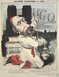 Auguste Vacquerie (1819-95) de la portada de LEclipse, grabado por Yves & Barret, 3 de noviembre de 1872