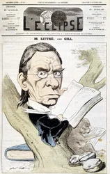 Retrato caricaturesco de Littré por Gill. Portada de “L