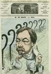 Caricatura de Francois Cesaire de Mahy (1830-1906), médico, periodista y político francés. Portada en "L