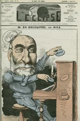 Caricatura de Gabriel de Belcastel, político francés. Portada en “L