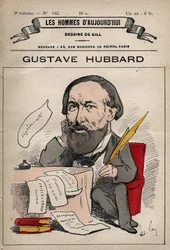 Caricatura de Nicolas Gustave Hubbard (1828-1888) economista político inglés de 