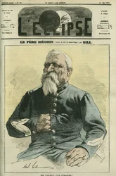 Padre Mechin, jefe carcelero de la prisión de Sainte-Pelagie en París. Portada en “L