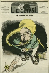En caza, Louis-Napoleon Bonaparte (1808-1873), Presidente de la República en 1848 y Emperador de Francia de 1852 a 1871. Portada en “L