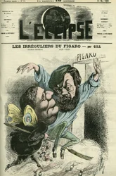 Los irregulares del Figaro, entraron en el diario de Charles Monselet (1825-1888) y Jules Valles (1832-1885). Portada en “L