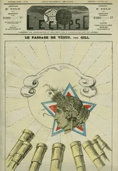 Paso de Venus (la República) ante el sol (la Monarquía) en 1874. Portada en "L