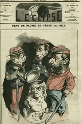 Gente de pluma y espada: Louis Leon Faidherbe (1818-1889), militar francés, Camille Cremer (1840-1876), general francés, y Philippe Toussaint Joseph Bordone (1821-1892), médico y militar. Portada en "L