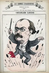 Retrato de Alexandre Charles Lecocq (1832-1918), compositor francés. Caricatura por Gill, París.