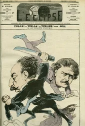 Retrato de Alexandre Dumas Jr. (1824-1895), hombre de letras francés y Ernesto Rossi. Portada en “L