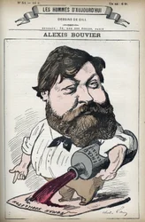 Retrato de Alexis Bouvier (1836-1892), novelista y dramaturgo popular francés. Caricatura por Gill, París