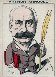 Retrato de Arthur Arnould, periodista y político francés, participó activamente en la Comuna de París - Caricatura de André Gill en “Les Hommes d