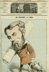 Retrato de Charles Savary (1845-89), político y empresario francés, también fue periodista en Canadá. Portada en “L