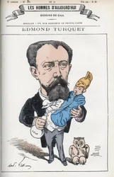 Retrato de Edmond Henri Turquet (1836-1914), político francés, fue diputado del Aisne de 1871 a 1889. Caricatura por Gill, París