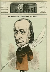 Retrato de Edouard Rene de Laboulaye (1811-1883), jurista, poeta y político francés, también fue el inventor de la Estatua de la Libertad. Portada en "L