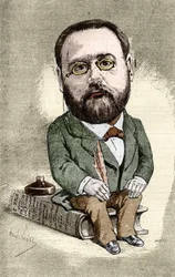 Retrato de Émile Zola (1840-1902) escritor francés. Caricatura de André Gill para el Mundo Ilustre.