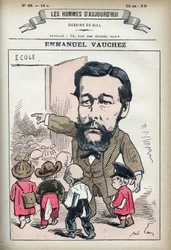 Retrato de Emmanuel Vauchez, político francés. Caricatura de Gill, París