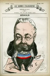 Retrato de Ferdinand Herold (1828-1882), político francés. Caricatura de Gill, París