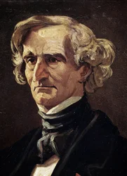 Retrato de Hector Berlioz, compositor francés, detalle (óleo sobre lienzo)