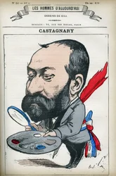 Retrato de Jules Castagnary (1830-1888), político, abogado, periodista, aficionado y crítico de arte francés. Caricatura por Gill, París