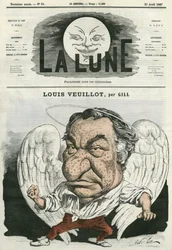 Retrato de Louis Veuillot (1813-1883), periodista y hombre de letras francés. Caricatura de Gill, en 