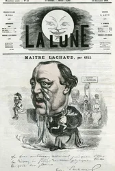 Retrato de Maitre Charles Lachaud, abogado francés. Caricatura de Gill, en 