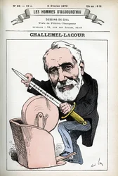 Retrato de Paul-Armand Challemel-Lacour (1827-1896), político, diplomático e historiador de la filosofía francesa. Caricatura por Gill, en Les Homme d